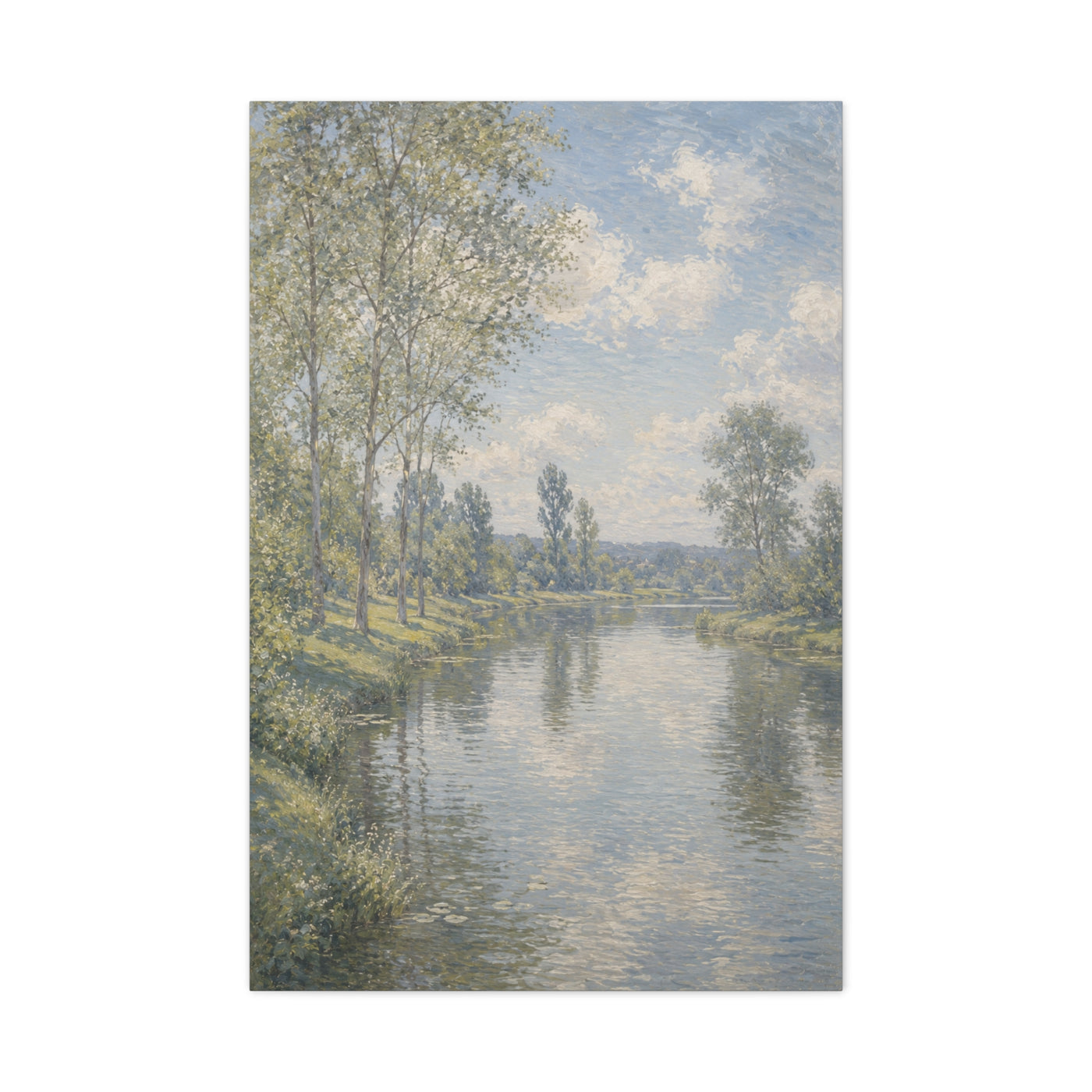 Beside Still Waters Impressionist Scripture Wall Art & Canvas Print
