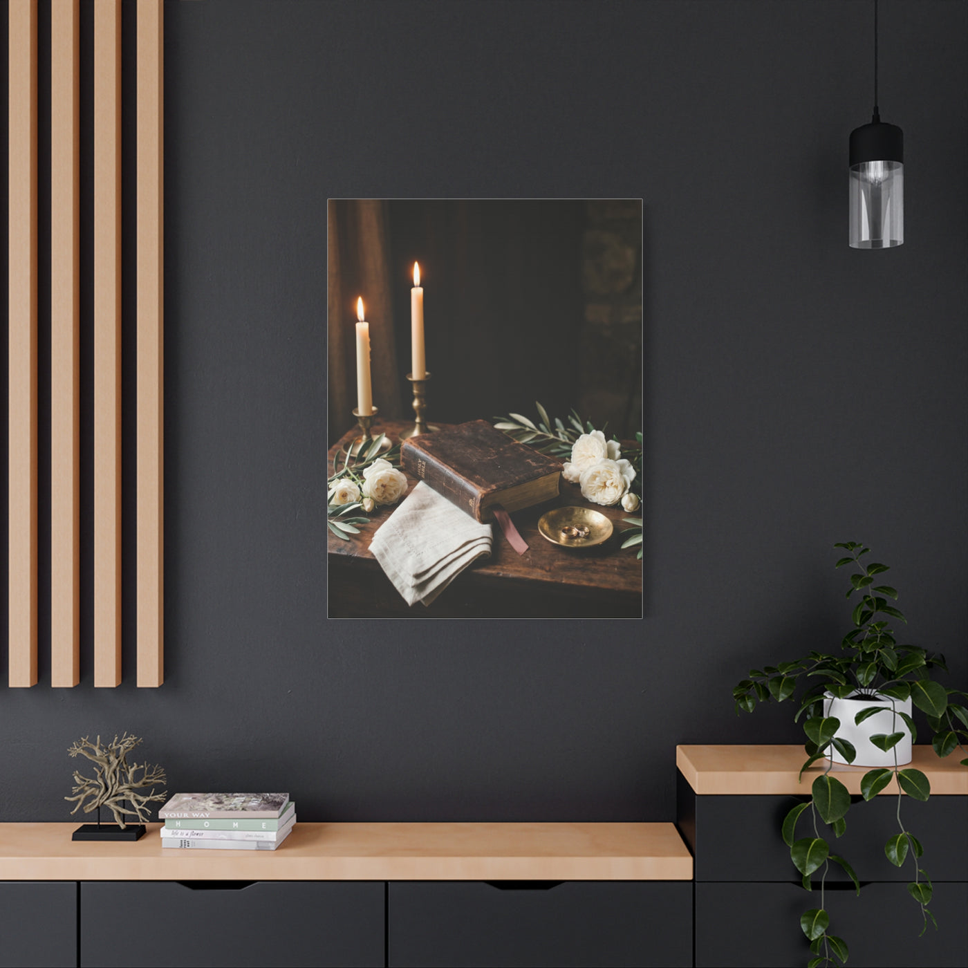 Faith & Union Candlelit Still Life Wall Art & Canvas Print