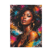 Afrocentric Graffiti-Style Portrait Wall Art & Canvas Print
