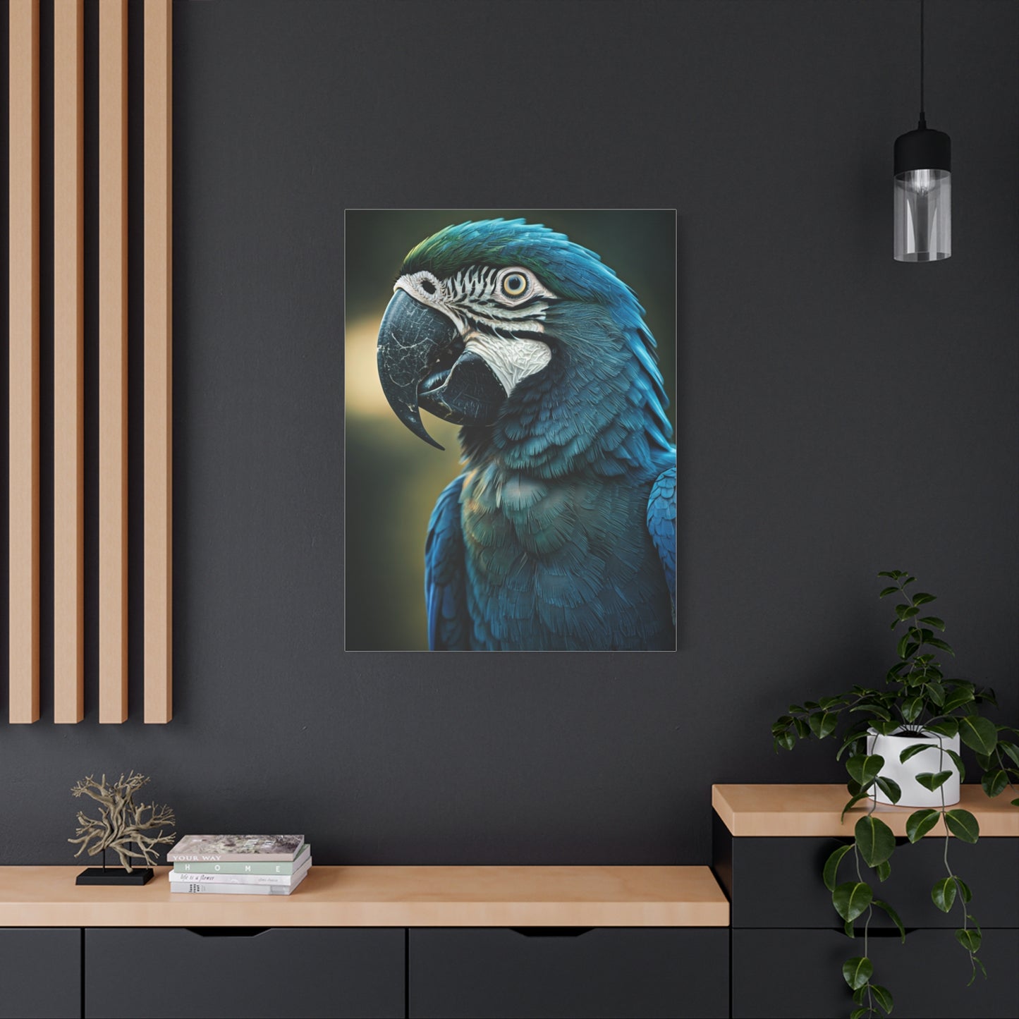 Regal Blue Macaw Portrait Wall Art & Canvas Prints