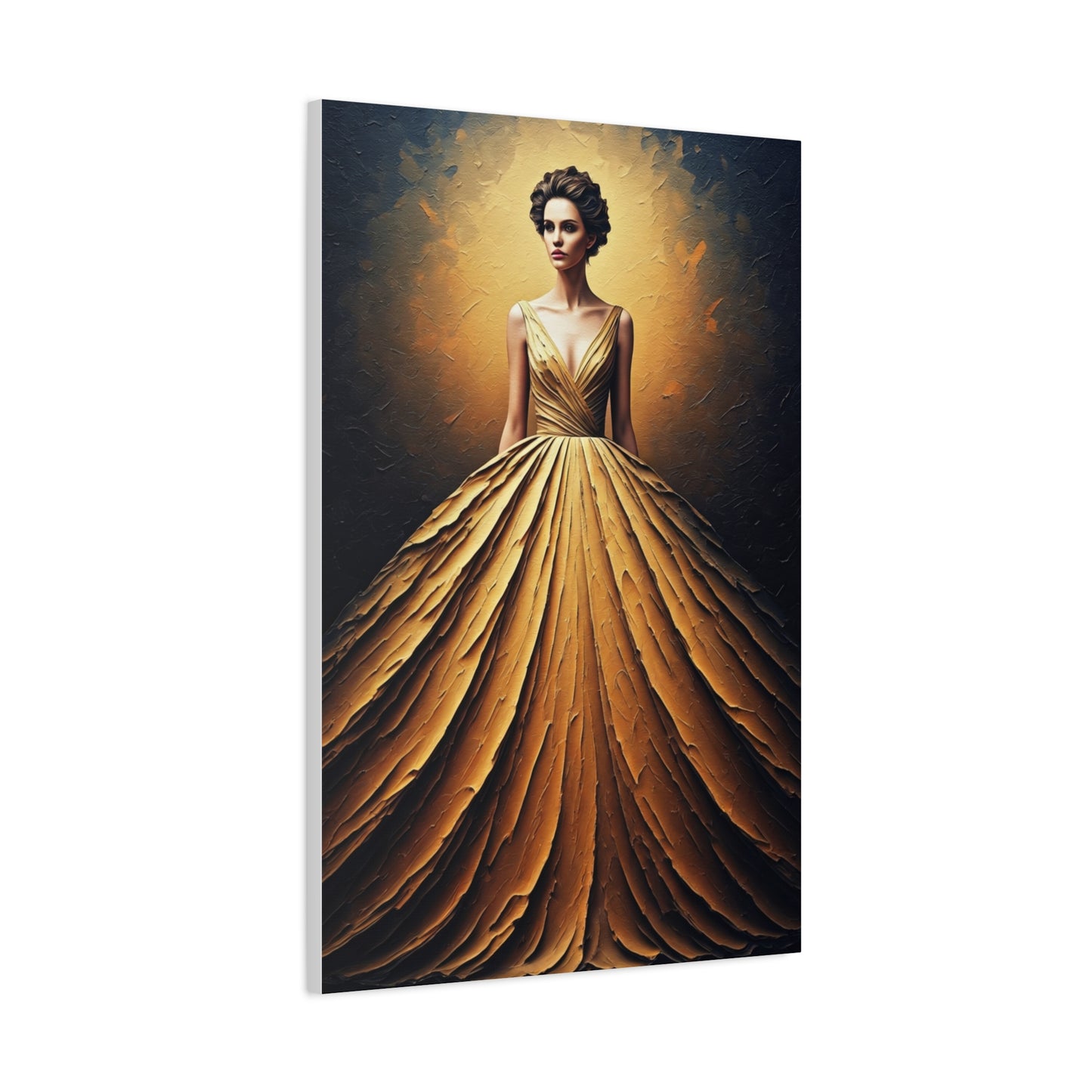 Golden Radiance Gown Portrait Wall Art & Canvas Print