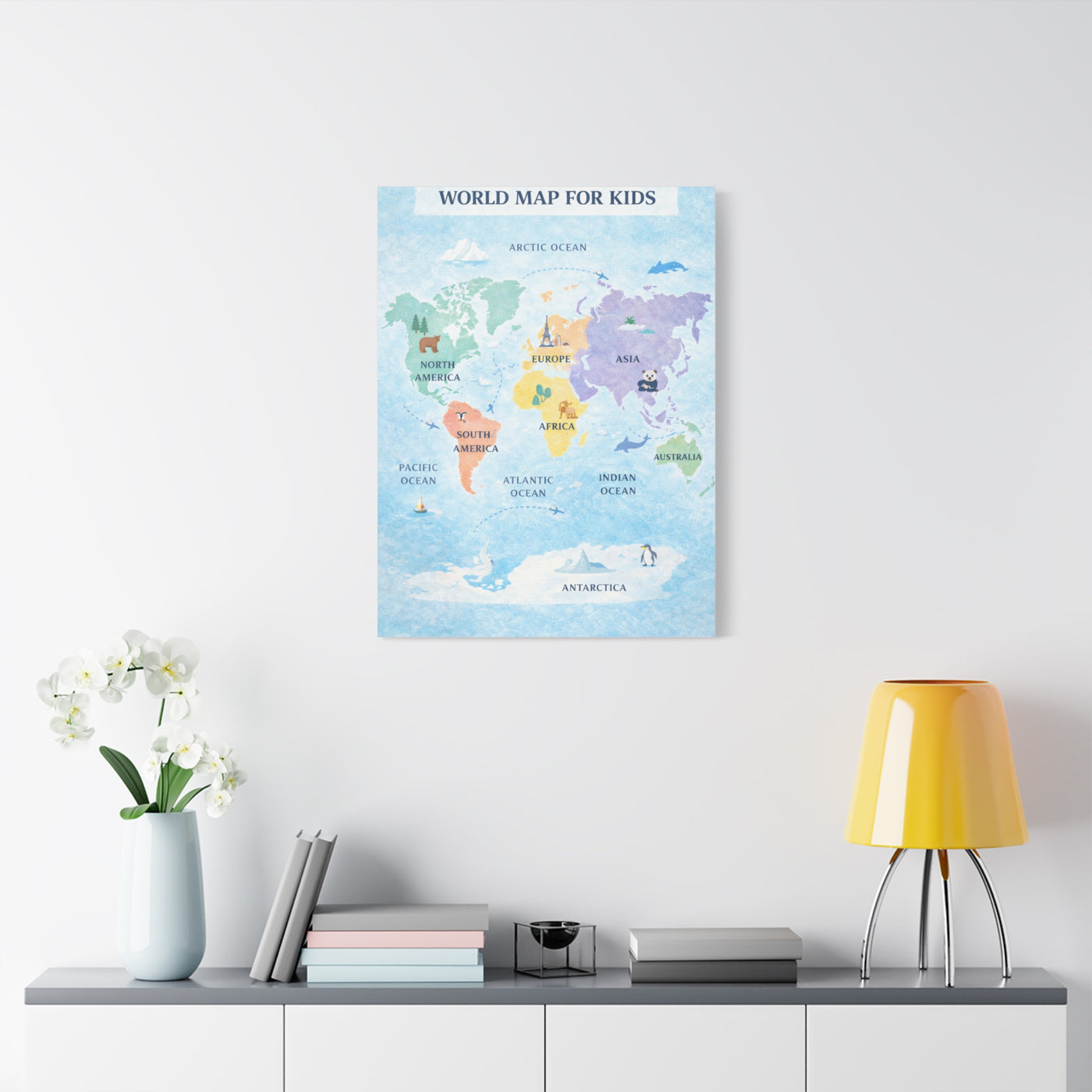 World Map Exploration for Kids Wall Art & Canvas Print