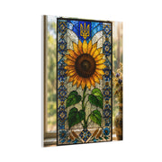Ornate Stained Glass Sunflower Panel Wall Art & Canvas Print