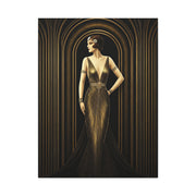 Golden Archway Elegance Woman Wall Art & Canvas Prints