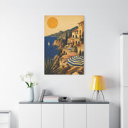 Riviera Coastal Terrace Poster Wall Art & Canvas Print