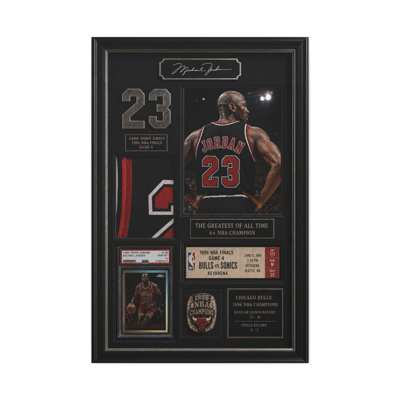 Michael Jordan Championship Memorabilia Sports Wall Art & Canvas Print