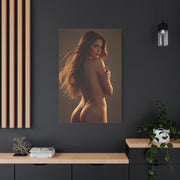 Golden Backlight Female Silhouette Wall Art & Canvas Print
