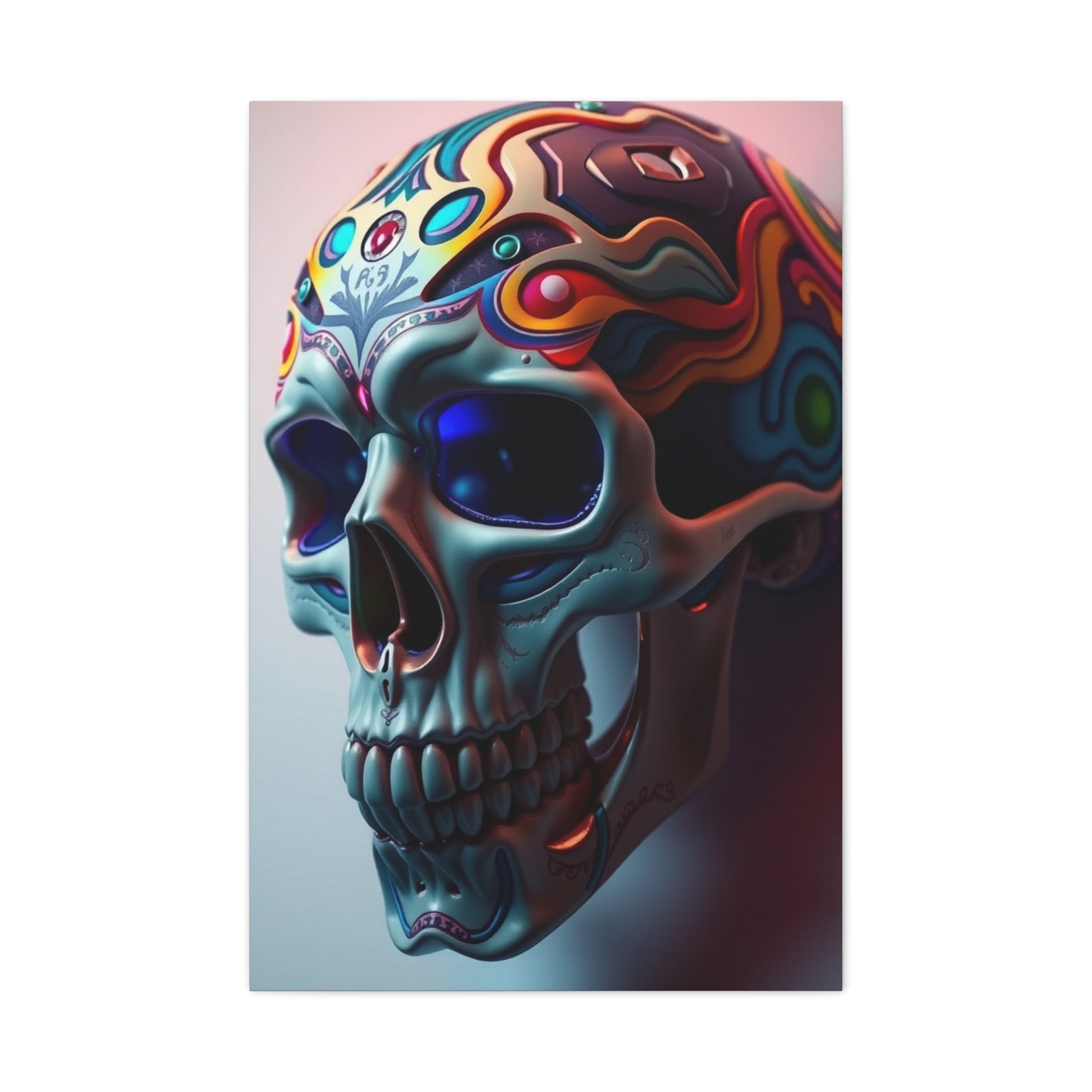 3D Trippy Skull Art By Ali Gulec Art Supreme Gallery Wall Art & Canvas Print