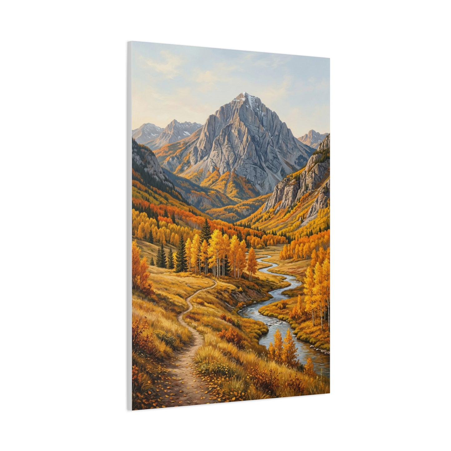 Autumn Aspen River Valley Wall Art & Canvas Print