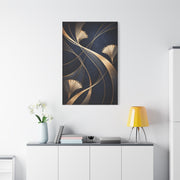 Art Deco Navy Gold Flow Wall Art & Canvas Print