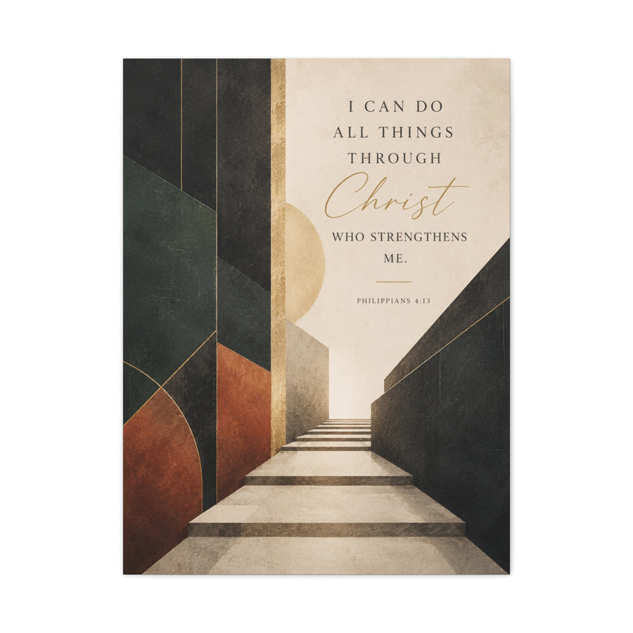 Philippians 4:13 Modern Perspective Scripture Wall Art & Canvas Print