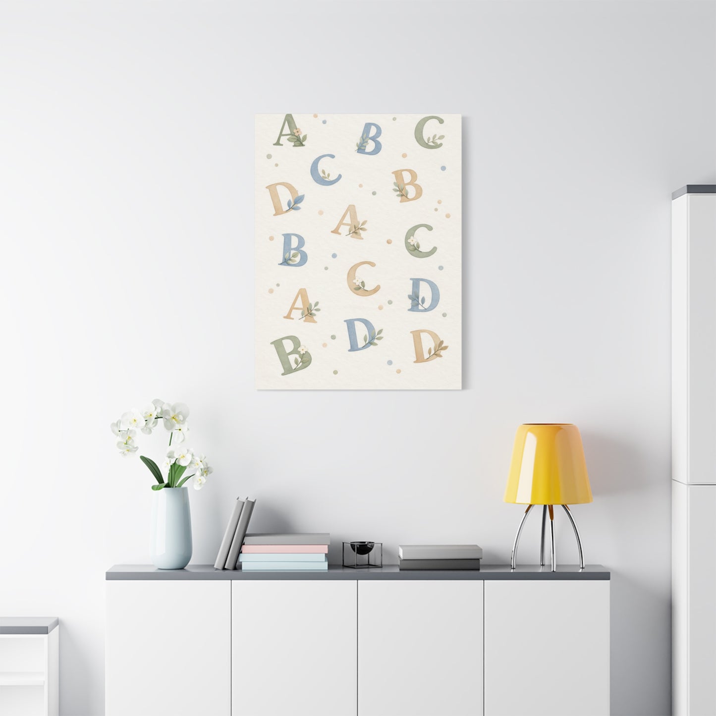 Botanical Alphabet Nursery Wall Art & Canvas Print