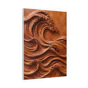 Terracotta Clay Wave Sculpture Panel Wall Art & Canvas Print
