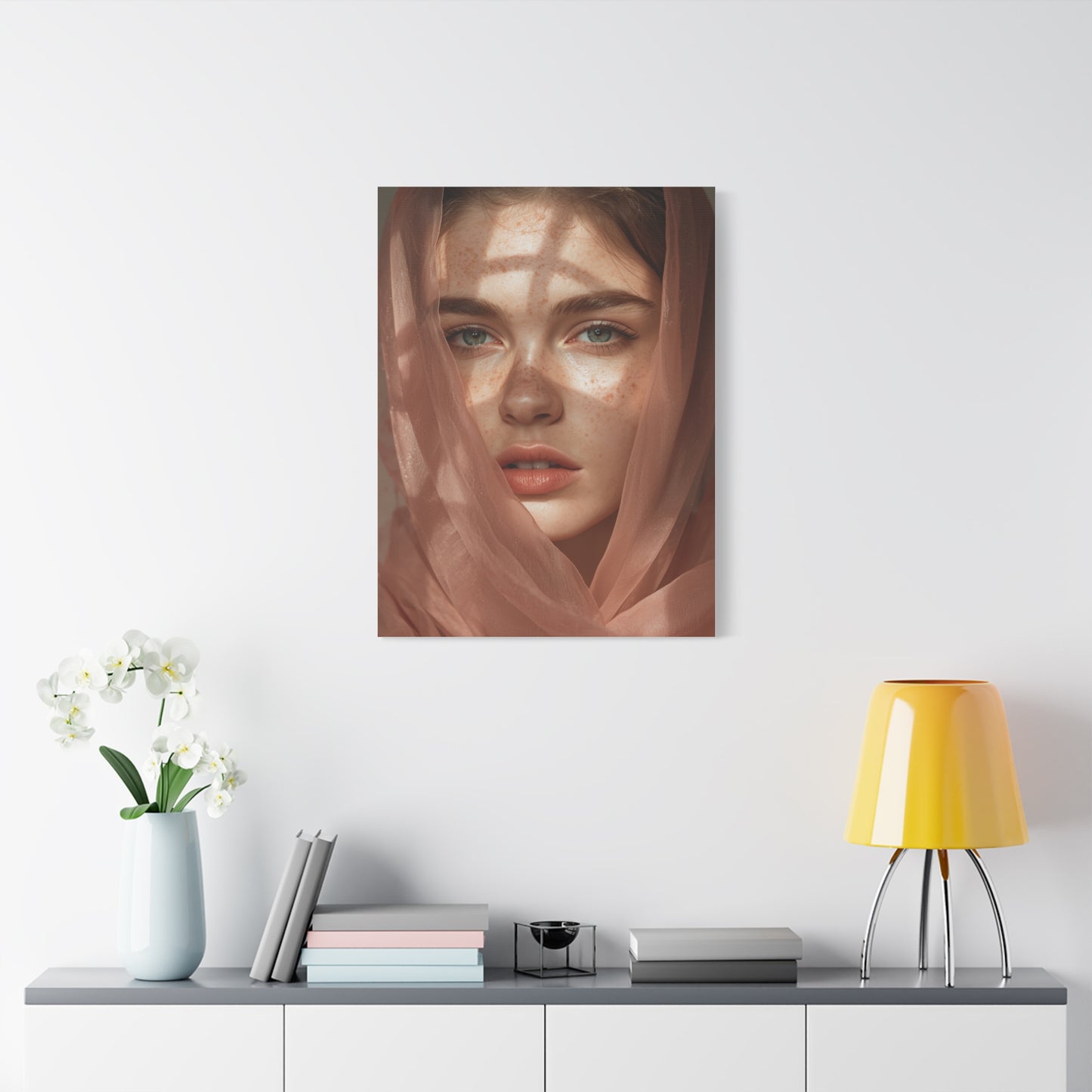 Freckled Muse Rose-Gold Veil Portrait Wall Art & Canvas Print