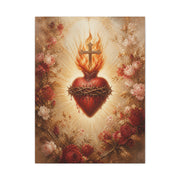 Sacred Heart Floral Devotional Wall Art & Canvas Print