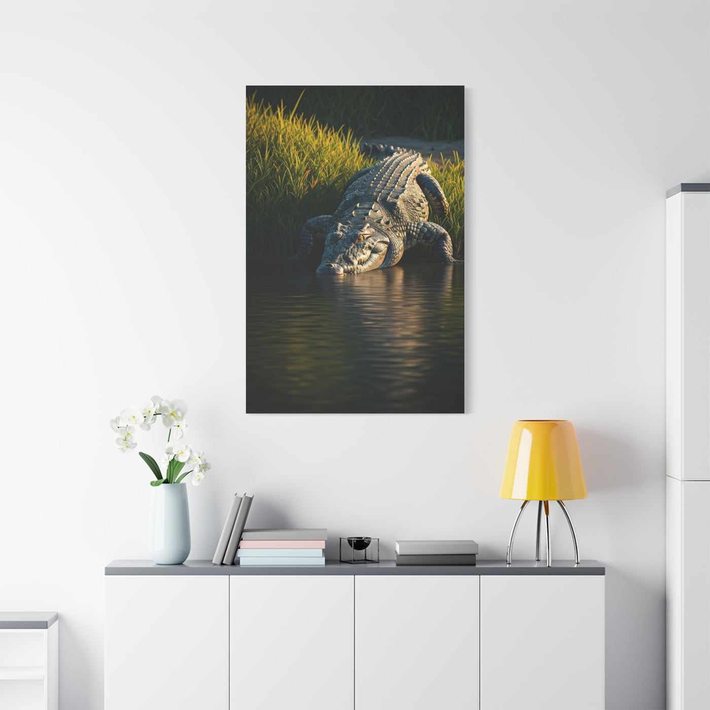 Crocodile Waterside Stillness Wall Art & Canvas Prints
