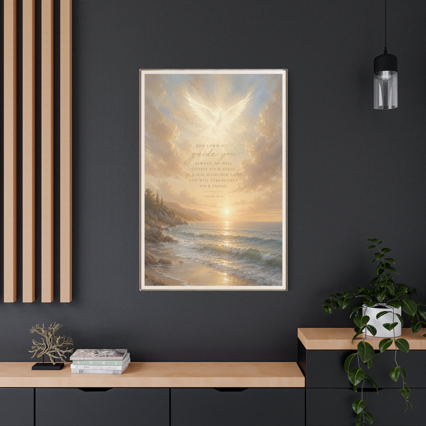 Isaiah Coastal Dove Scripture Wall Art & Canvas Print