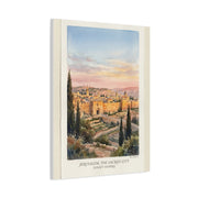 Jerusalem Sunset Watercolor Landscape Wall Art & Canvas Print