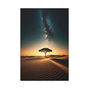 Lone Acacia Under the Cosmic Sky Wall Art & Canvas Prints