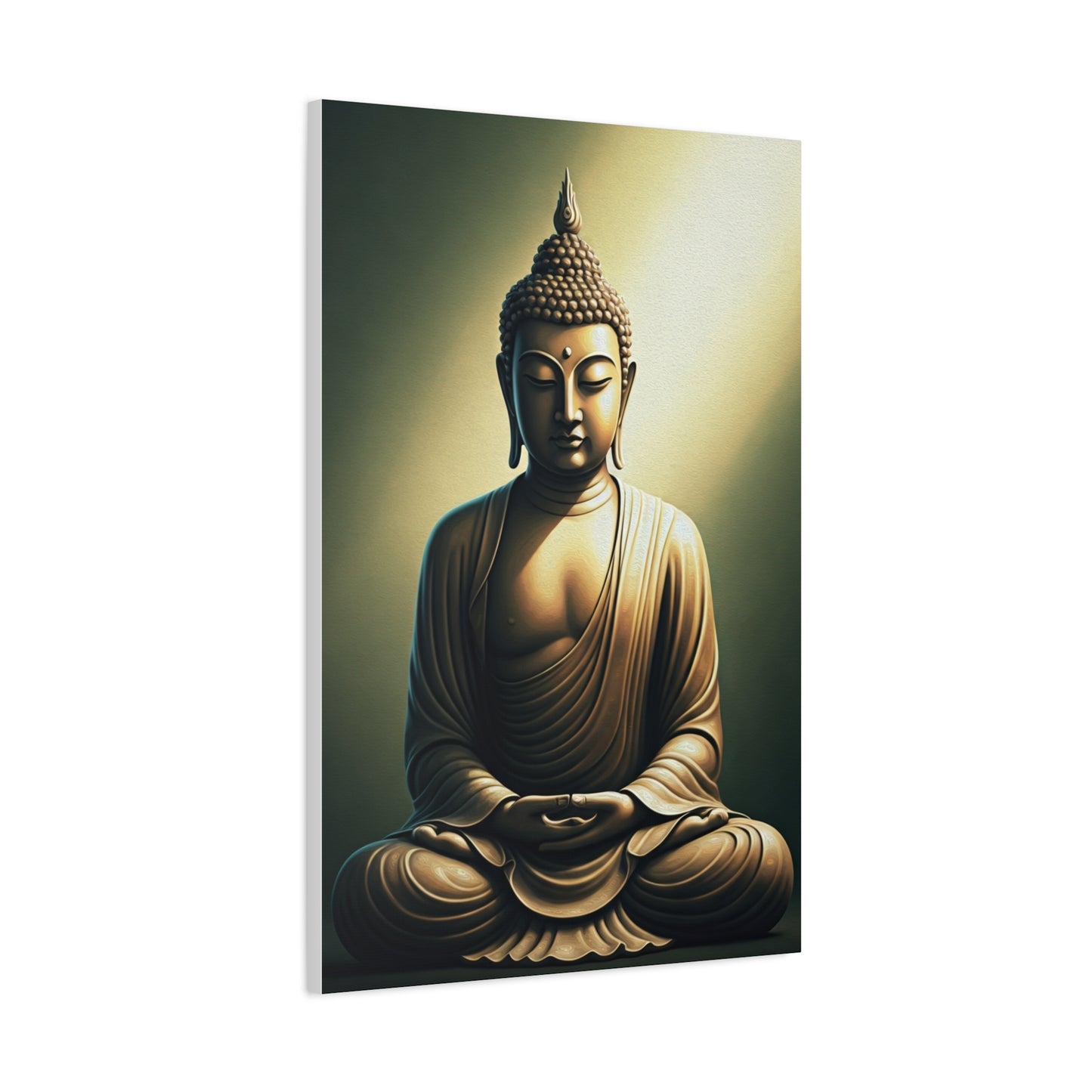 Golden Harmony Buddha Meditation Portrait Wall Art & Canvas Prints