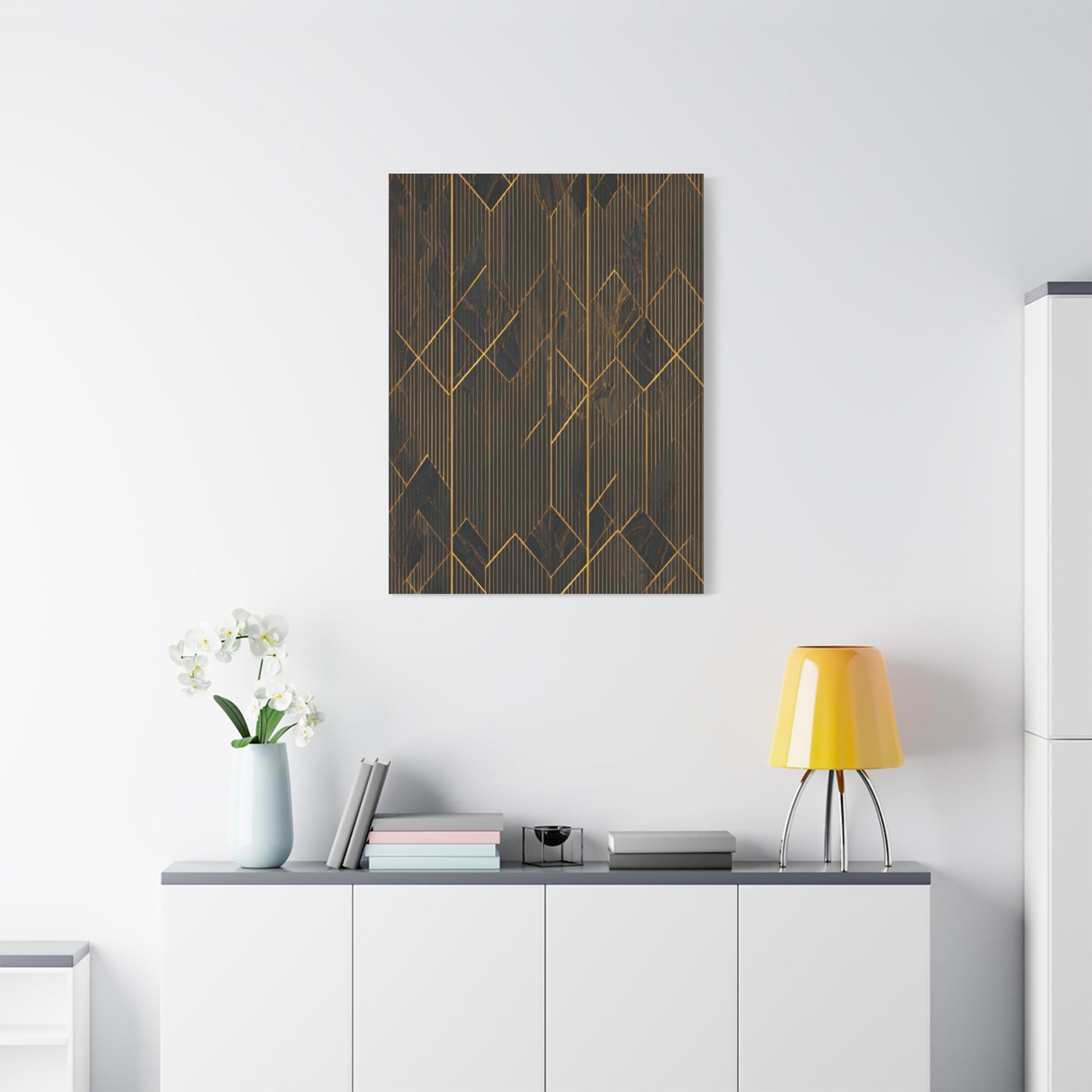 Golden Geometry Noir Wall Art & Canvas Prints