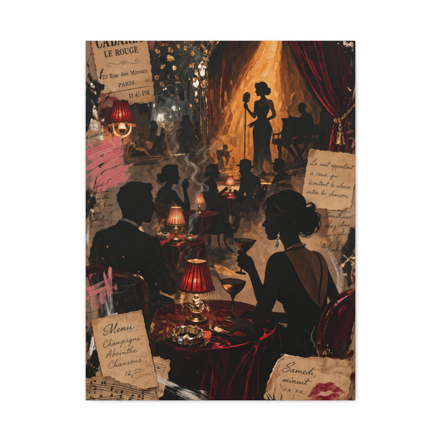 Cabaret Night Collage Scene Wall Art & Canvas Print