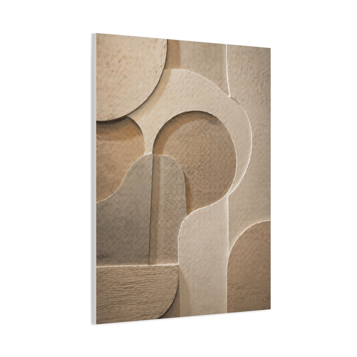 Warm Neutral Plaster Relief Abstract Wall Art & Canvas Print