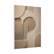 Warm Neutral Plaster Relief Abstract Wall Art & Canvas Print