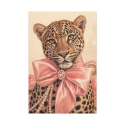 Coquette Leopard Pink Bow Portrait Wall Art & Canvas Print
