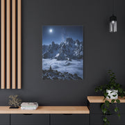Moonlit Himalayan Peaks & Stupa Wall Art & Canvas Print