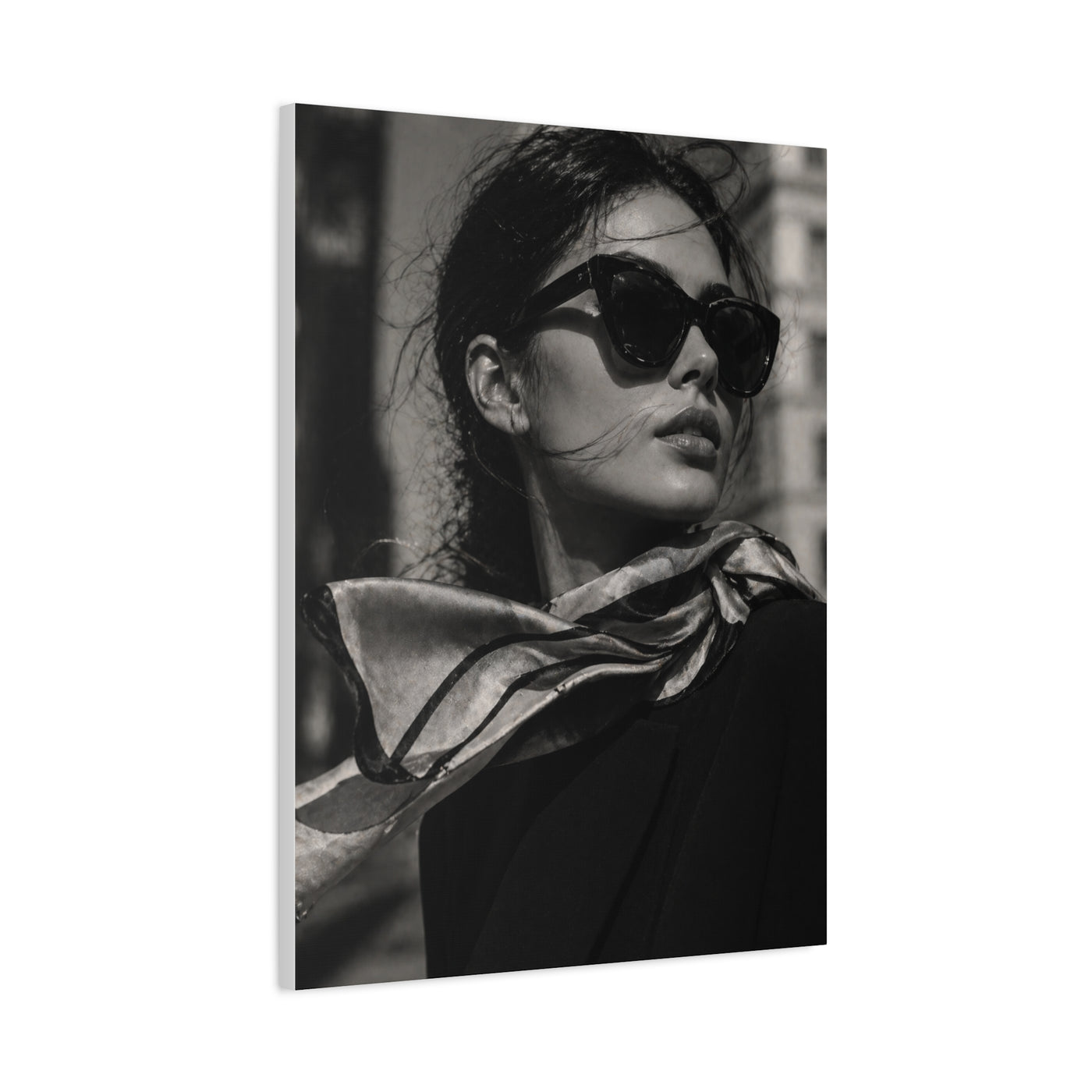 High-Fashion Sunglasses Portrait Wall Art & Canvas Print