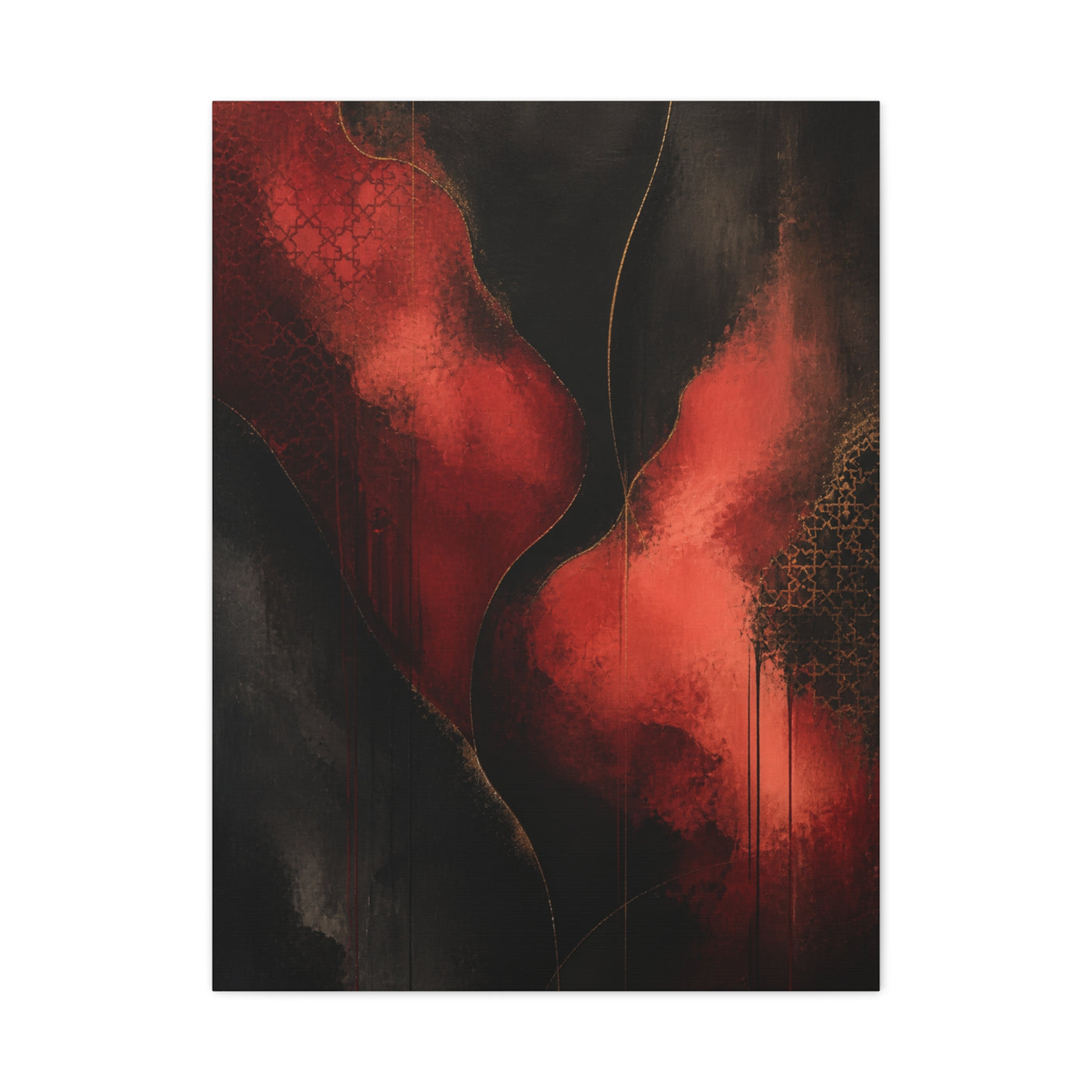 Red and Black Luxury Abstract Flow Wall Art & Canvas Print
