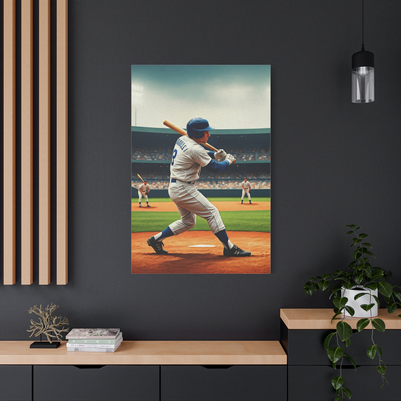 Classic Batter Swing in Stadium Action Wall Art & Canvas Prints