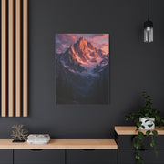 Rose Alpenglow Mountain Face Wall Art & Canvas Print