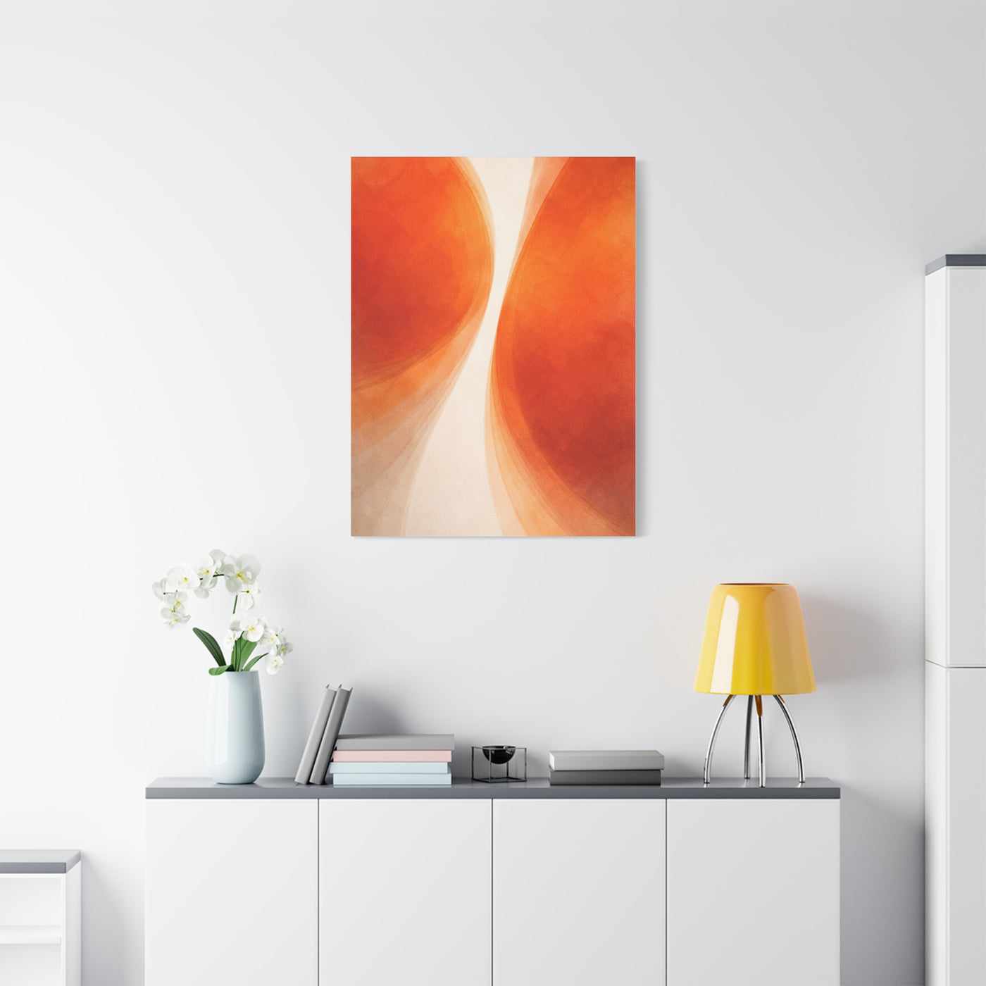 Dual Orange Flow Abstract Composition Wall Art & Canvas Print