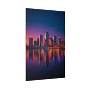 Modern City Skyline at Dusk Wall Art & Canvas Print