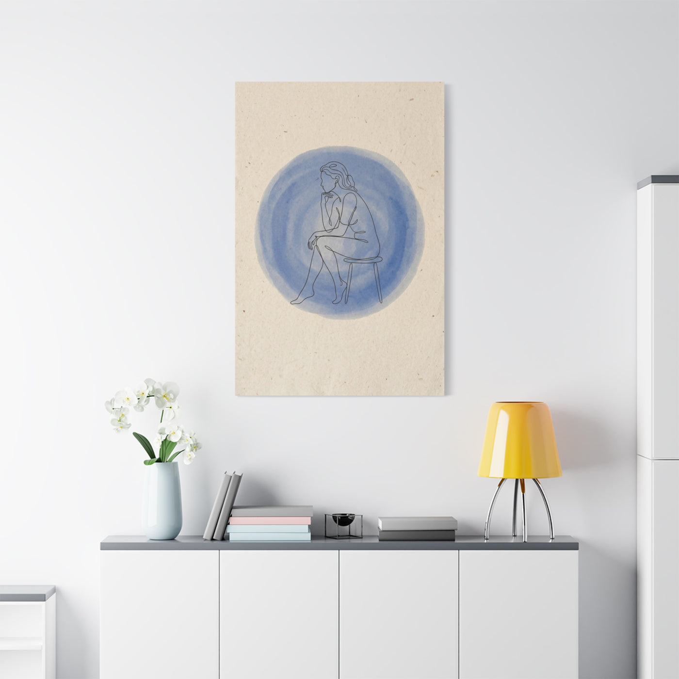 Minimal Thinker Line Art Composition Wall Art & Canvas Print