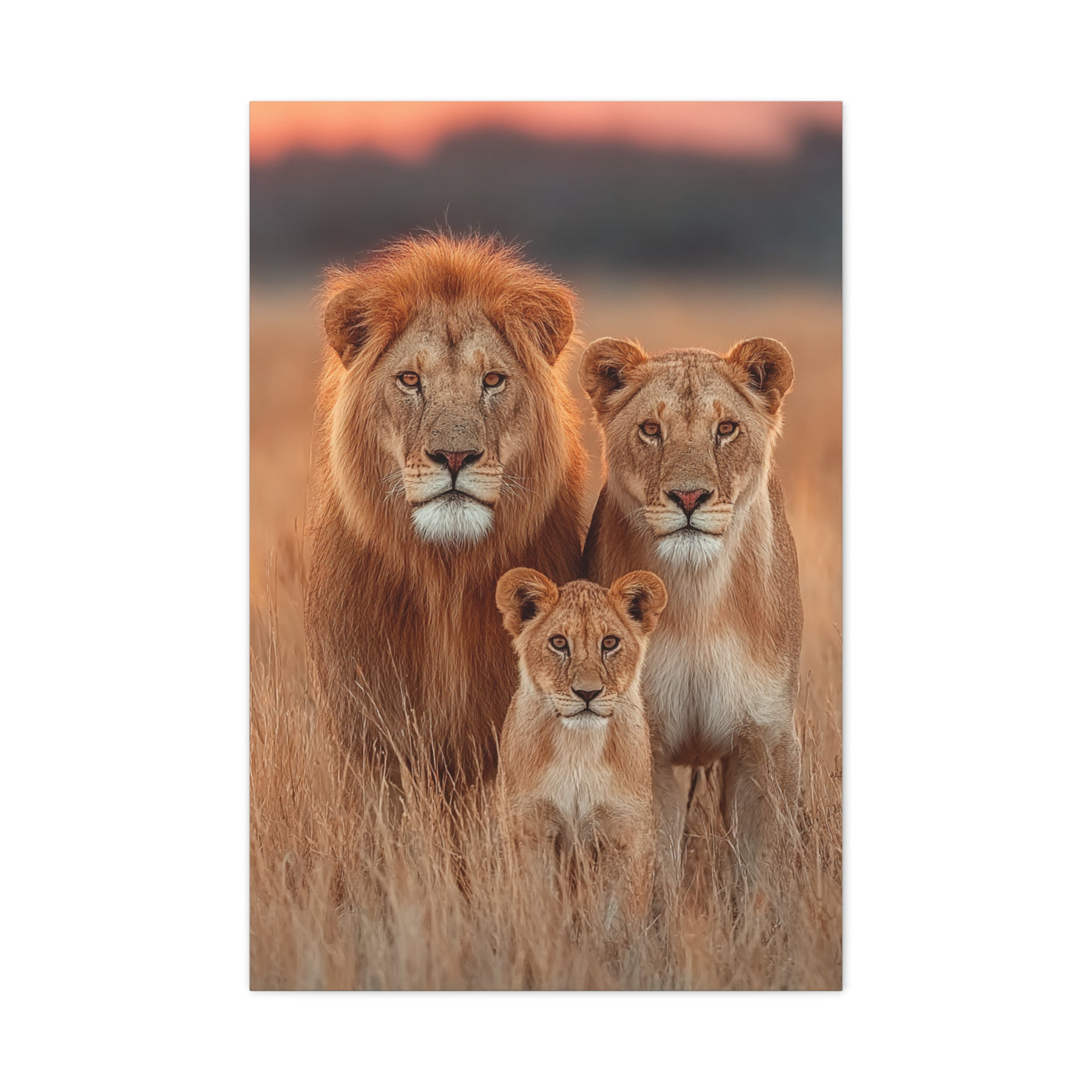 Lion Family Portrait Unity Wall Art & Canvas Print