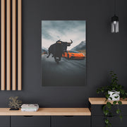 Charging Bull vs Lamborghini Aventador Power Duel Wall Art & Canvas Print