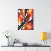 Chrome and Orange Liquid Abstraction Wall Art & Canvas Print