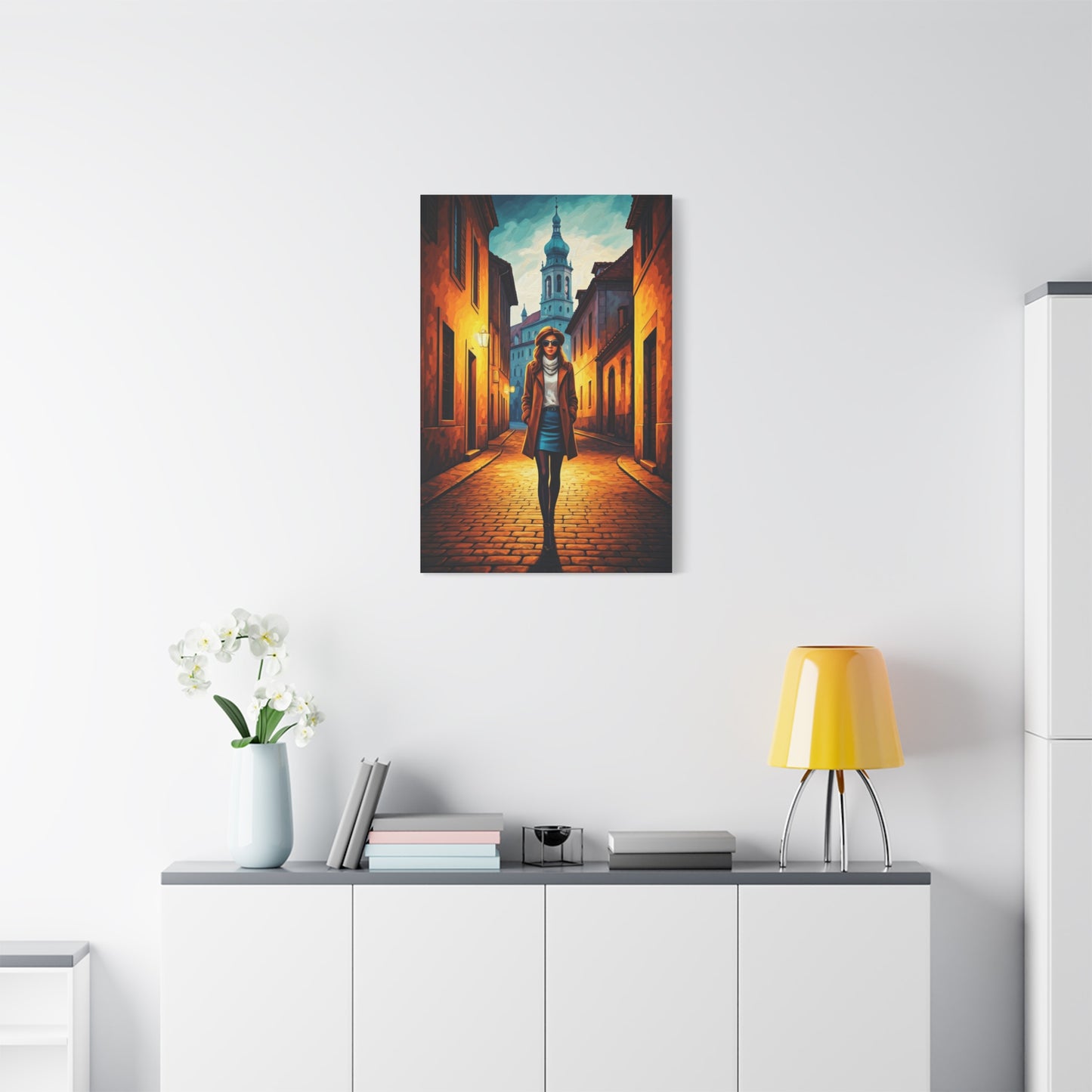 Twilight Alley Stroll Wall Art & Canvas Print