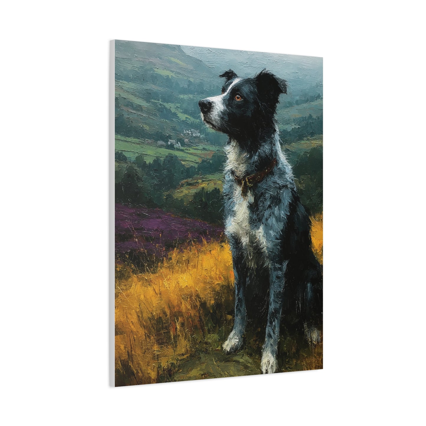 Border Collie Highland Landscape Wall Art & Canvas Print