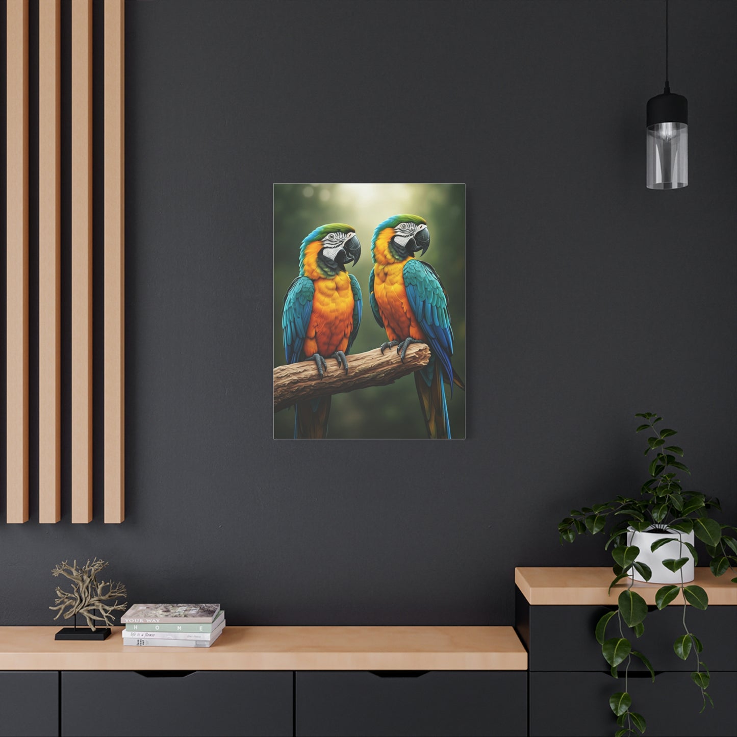 Blue & Gold Macaw Duo Wall Art & Canvas Prints
