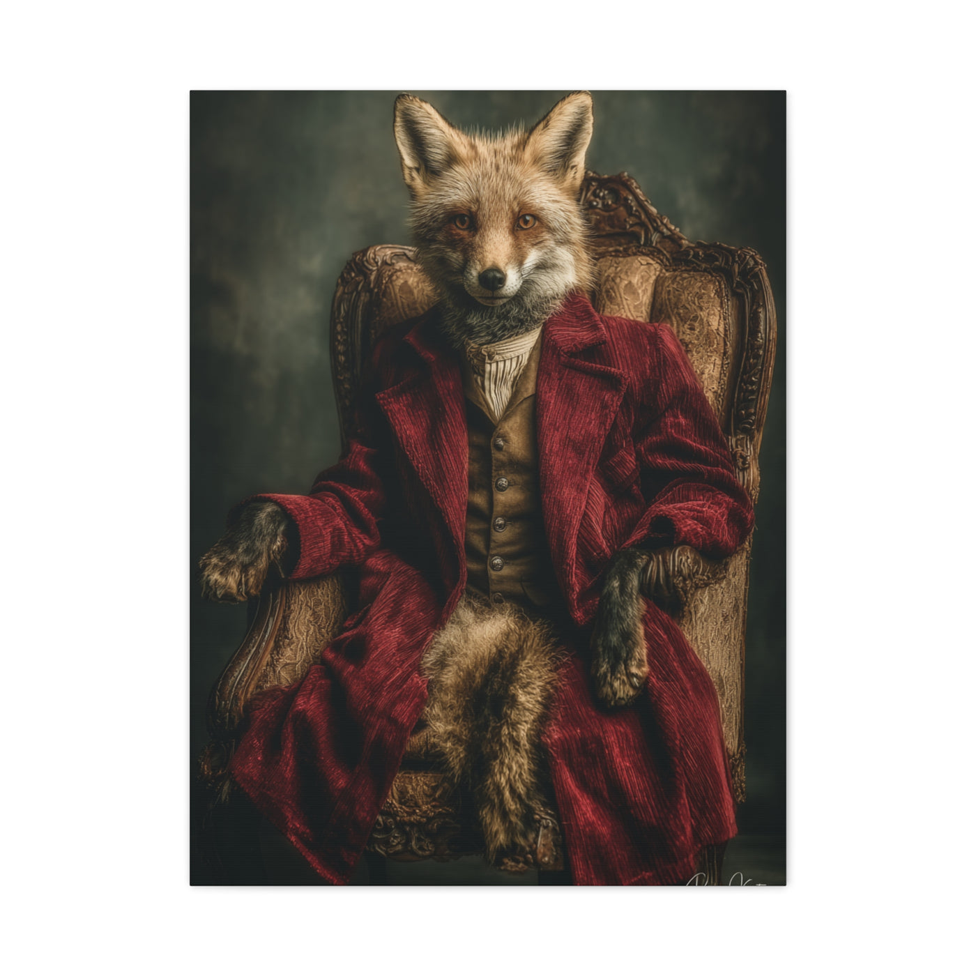 Gentleman Fox Aristocratic Portrait Wall Art & Canvas Print