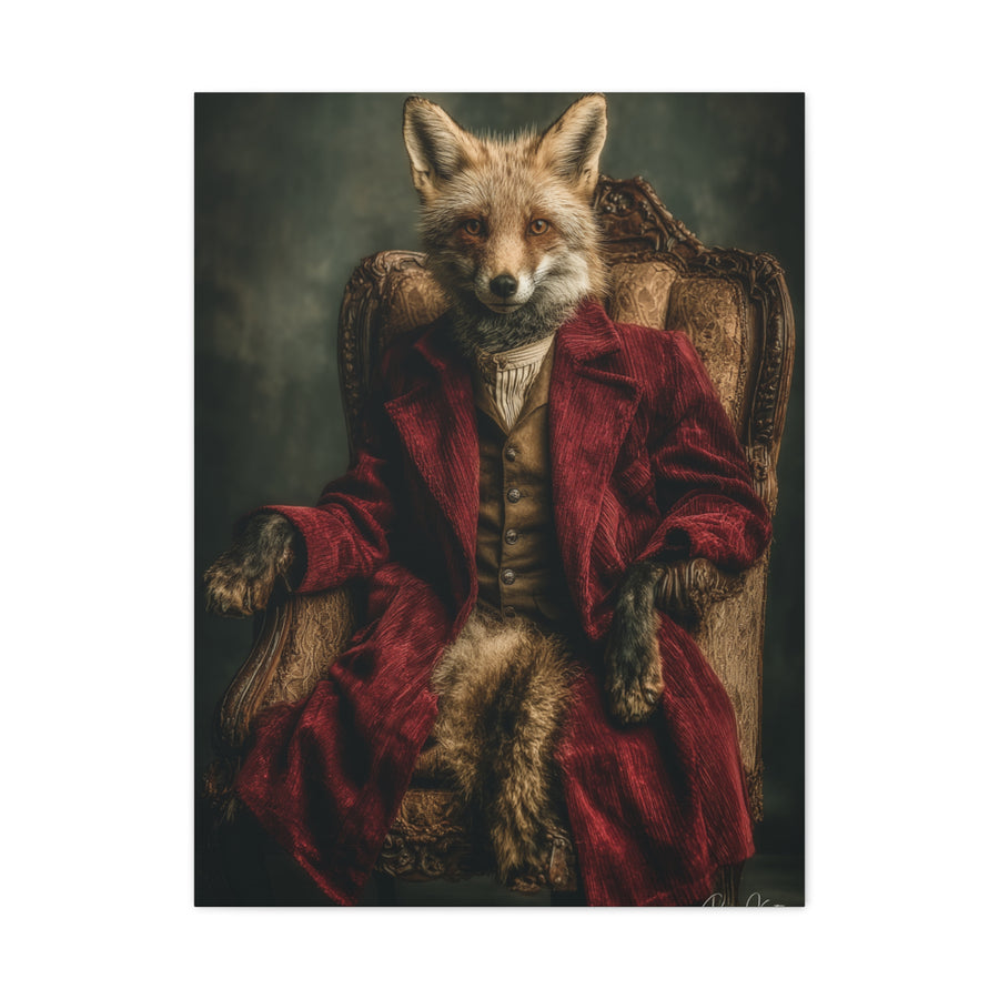 Gentleman Fox Aristocratic Portrait Wall Art & Canvas Print