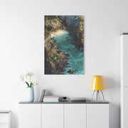 Hidden Coastal Cove Between Towering Sea Cliffs Wall Art & Canvas Print