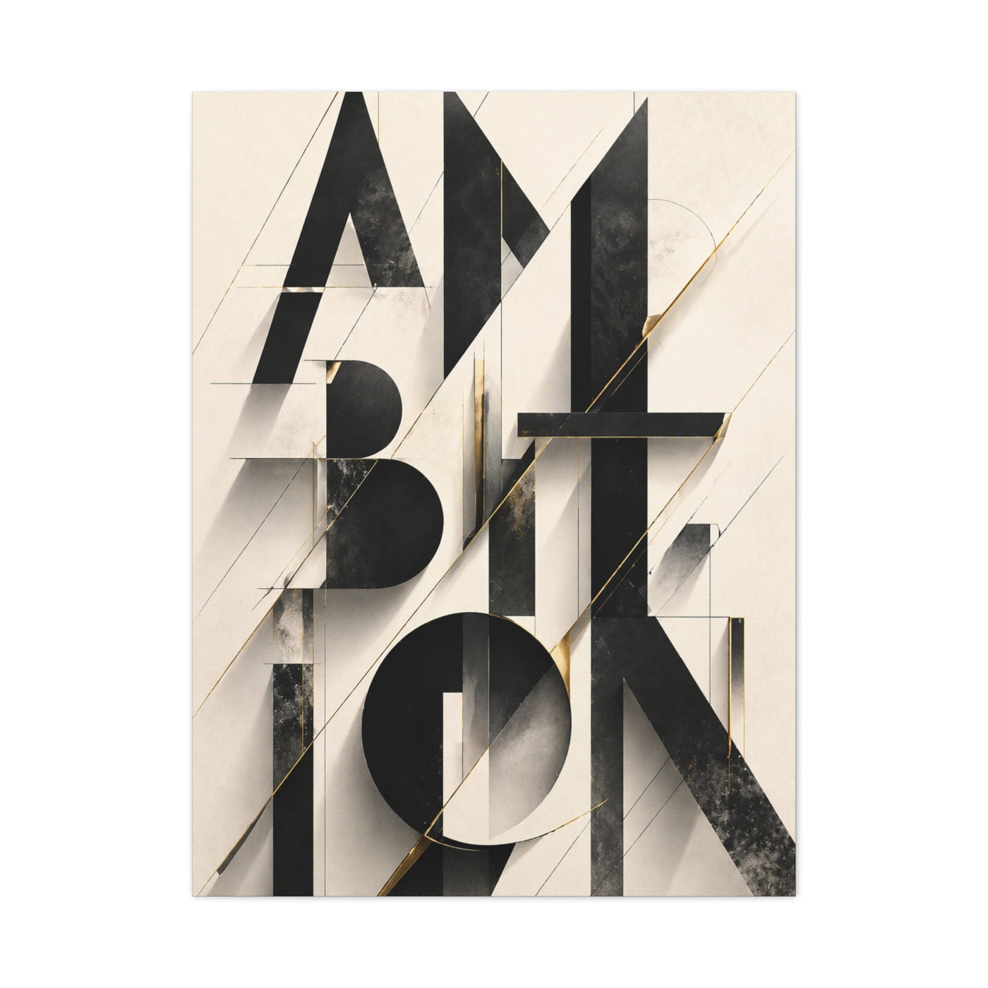 Abstract Ambition Typography Composition Wall Art & Canvas Print