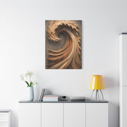Hand-Carved Wooden Crest Wave Sculpture Wall Art & Canvas Print