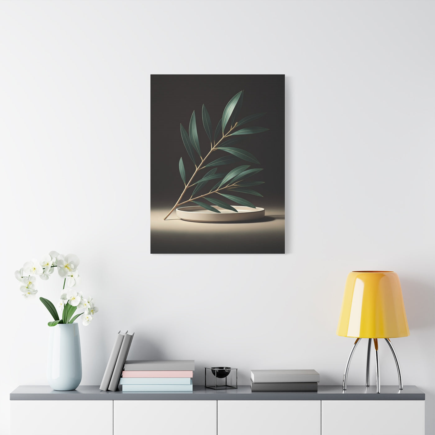 Minimal Olive Branch Botanical Wall Art & Canvas Prints