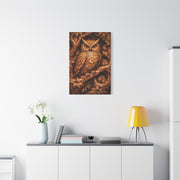 Hand-Carved Owl Family Wood Relief Wall Art & Canvas Print